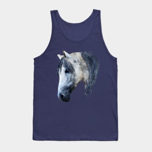 Dramabite Watercolor horse animal riding rider equine artistic Tank Top